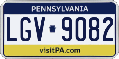 PA license plate LGV9082
