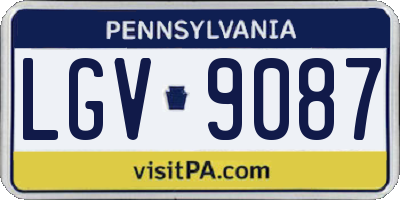 PA license plate LGV9087