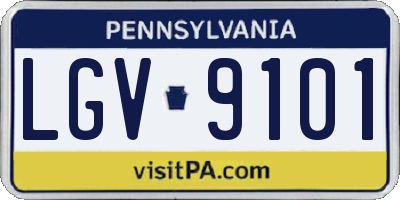 PA license plate LGV9101