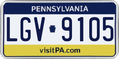 PA license plate LGV9105