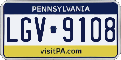 PA license plate LGV9108