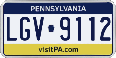 PA license plate LGV9112