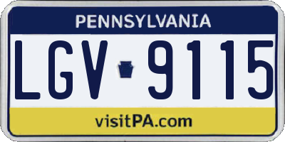 PA license plate LGV9115