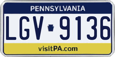 PA license plate LGV9136