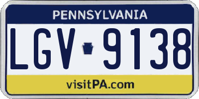 PA license plate LGV9138