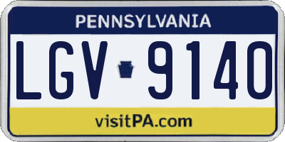 PA license plate LGV9140