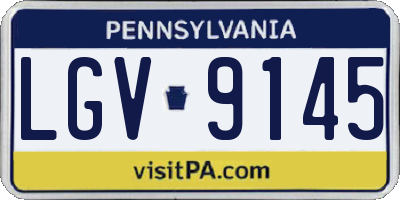 PA license plate LGV9145