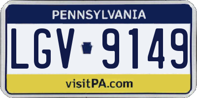 PA license plate LGV9149