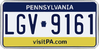 PA license plate LGV9161