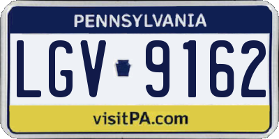 PA license plate LGV9162