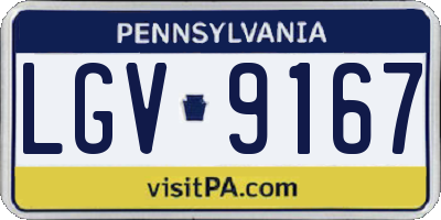 PA license plate LGV9167