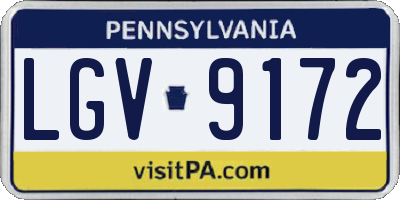 PA license plate LGV9172
