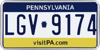 PA license plate LGV9174