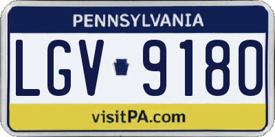 PA license plate LGV9180