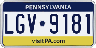 PA license plate LGV9181