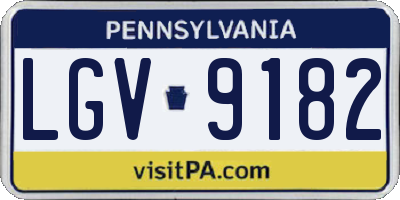 PA license plate LGV9182