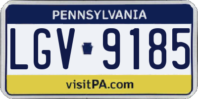 PA license plate LGV9185