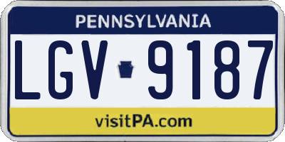 PA license plate LGV9187