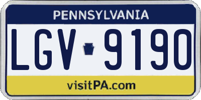 PA license plate LGV9190