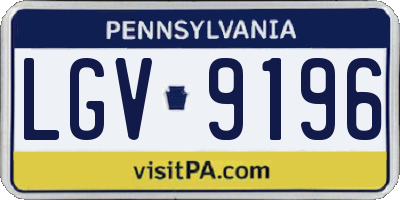 PA license plate LGV9196