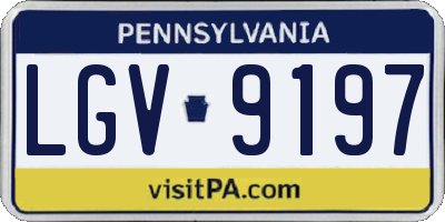 PA license plate LGV9197