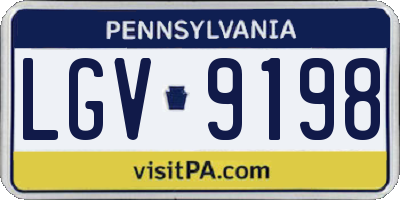 PA license plate LGV9198