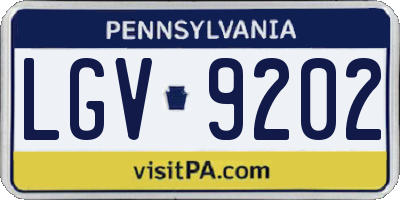 PA license plate LGV9202