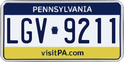 PA license plate LGV9211