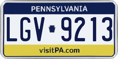 PA license plate LGV9213