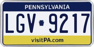 PA license plate LGV9217