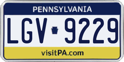 PA license plate LGV9229