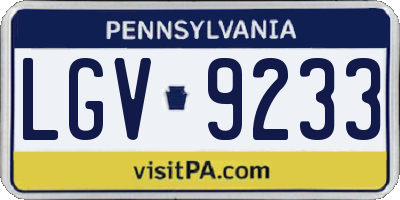 PA license plate LGV9233