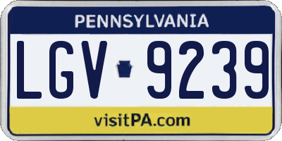 PA license plate LGV9239