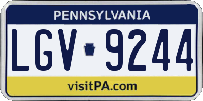 PA license plate LGV9244