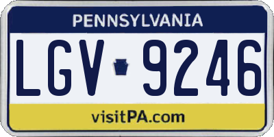 PA license plate LGV9246