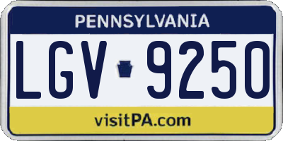 PA license plate LGV9250