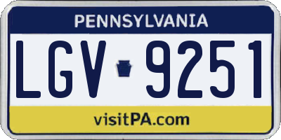 PA license plate LGV9251