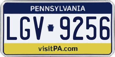 PA license plate LGV9256