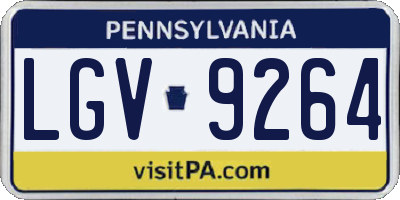 PA license plate LGV9264