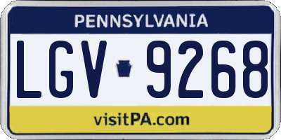 PA license plate LGV9268