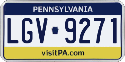 PA license plate LGV9271