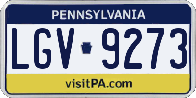 PA license plate LGV9273