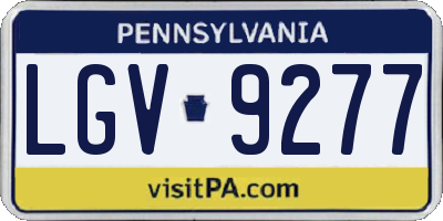 PA license plate LGV9277