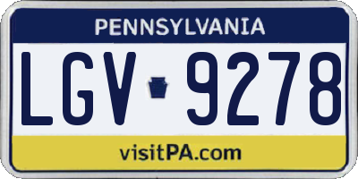 PA license plate LGV9278