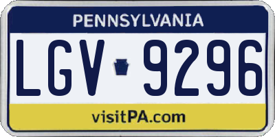 PA license plate LGV9296