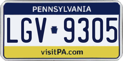 PA license plate LGV9305