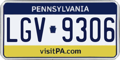 PA license plate LGV9306