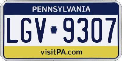 PA license plate LGV9307