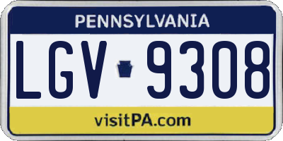 PA license plate LGV9308