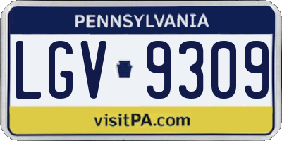PA license plate LGV9309